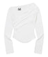MUCENT(ムセント)/オフショルダー ドレープ アンバランス ロングスリーブ Tシャツ/LIVRE OFF SHOULDER UNBALANCE LONG SLEEVE T | AT2261003 | アイボリー