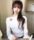 MUCENT(ムセント)/オフショルダー ドレープ アンバランス ロングスリーブ Tシャツ/LIVRE OFF SHOULDER UNBALANCE LONG SLEEVE T | AT2261003 | アイボリー