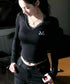 MUCENT(ムセント)/レース Vネック ロングスリーブ Tシャツ/SUNNIOR LACE V-NECK LONG SLEEVE T | AT2261004 | ブラック