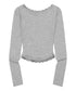 MUCENT(ムセント)/レース Vネック ロングスリーブ Tシャツ/SUNNIOR LACE V-NECK LONG SLEEVE T | AT2261004 | グレー