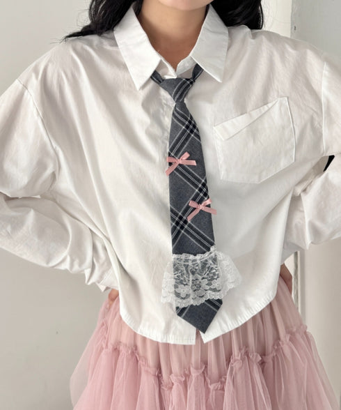 チェックネクタイネックレス | SL6256130 | グレー