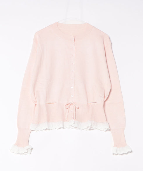 コットンレースリボンリブカーディガン | SL2261013 | ピンク