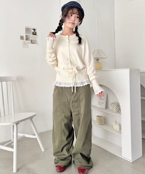 コットンレースリボンリブカーディガン | SL2261013 | アイボリー