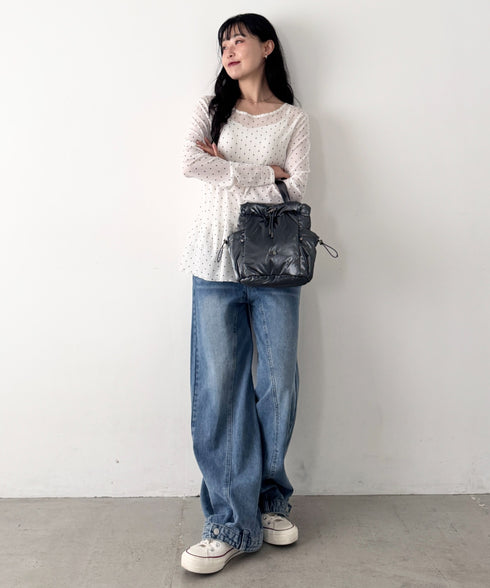 THE NORTH FACE(ザ・ノースフェイス)/軽量 巾着バッグ バケットバッグ ミニショルダーバッグ/BONNEY BUCKET BAG MINI | IM1261010 | グレー