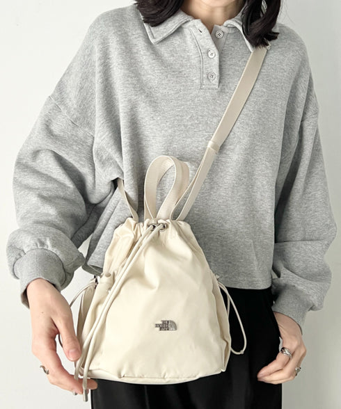 THE NORTH FACE(ザ・ノースフェイス)/軽量 巾着バッグ バケットバッグ ミニショルダーバッグ/BONNEY BUCKET BAG MINI | IM1261010 | クリーム