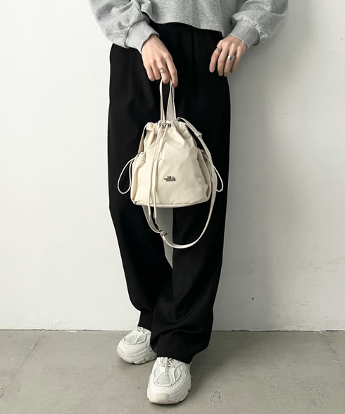 THE NORTH FACE(ザ・ノースフェイス)/軽量 巾着バッグ バケットバッグ ミニショルダーバッグ/BONNEY BUCKET BAG MINI | IM1261010 | クリーム