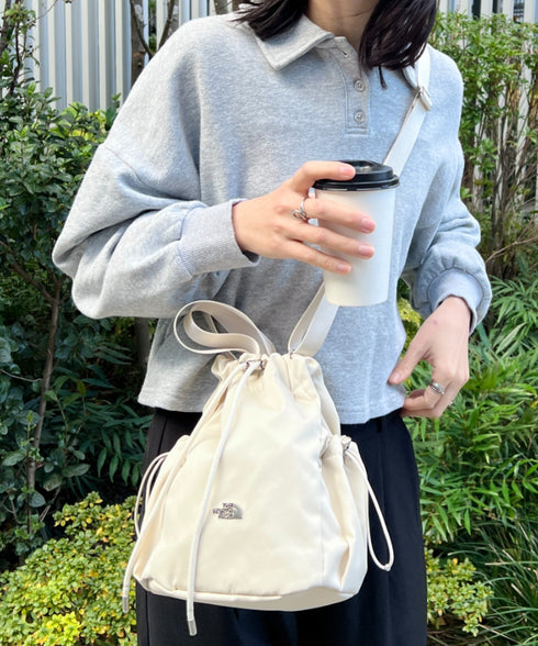 THE NORTH FACE(ザ・ノースフェイス)/軽量 巾着バッグ バケットバッグ ミニショルダーバッグ/BONNEY BUCKET BAG MINI | IM1261010 | クリーム