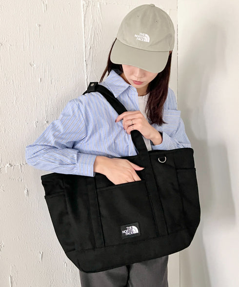 THE NORTH FACE(ザ・ノースフェイス)/ALL-DAY TOTE L_PLUS/TNF A4 PC収納 ビッグサイズ トートバッグ 横型トート コットン素材 | IM1261013 | ブラック