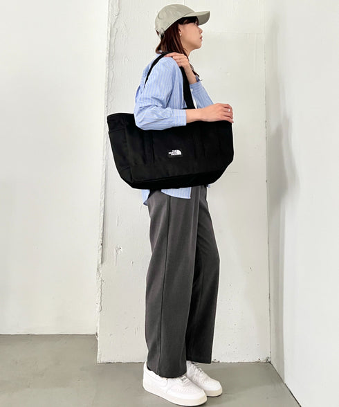 THE NORTH FACE(ザ・ノースフェイス)/ALL-DAY TOTE L_PLUS/TNF A4 PC収納 ビッグサイズ トートバッグ 横型トート コットン素材 | IM1261013 | ブラック