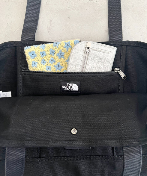 THE NORTH FACE(ザ・ノースフェイス)/ALL-DAY TOTE L_PLUS/TNF A4 PC収納 ビッグサイズ トートバッグ 横型トート コットン素材 | IM1261013 | ブラック