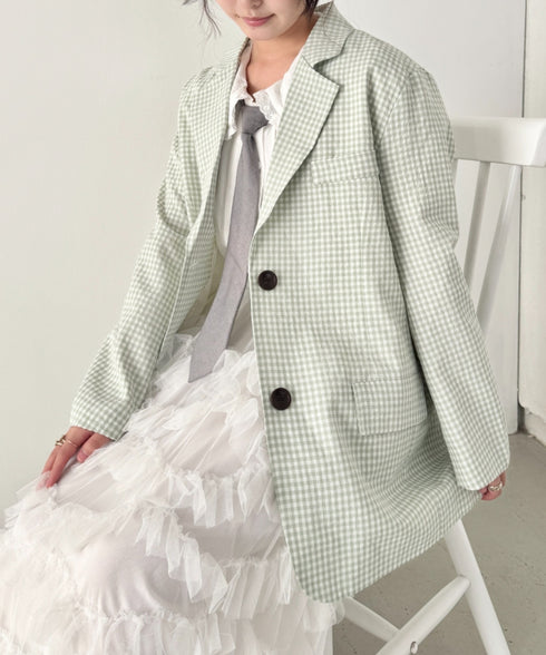 ギンガムチェックテーラードジャケット | SL2261019 | ライトグリーン
