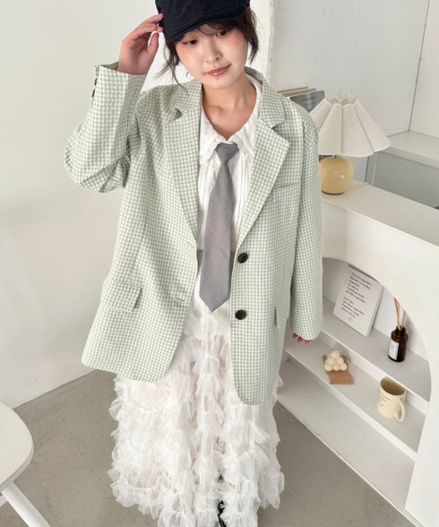 ギンガムチェックテーラードジャケット | SL2261019 | ライトグリーン