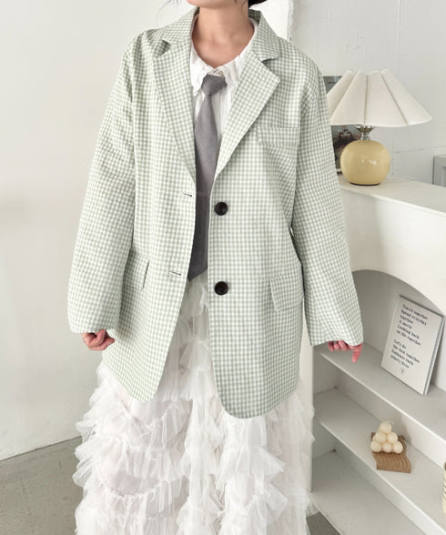 ギンガムチェックテーラードジャケット | SL2261019 | ライトグリーン