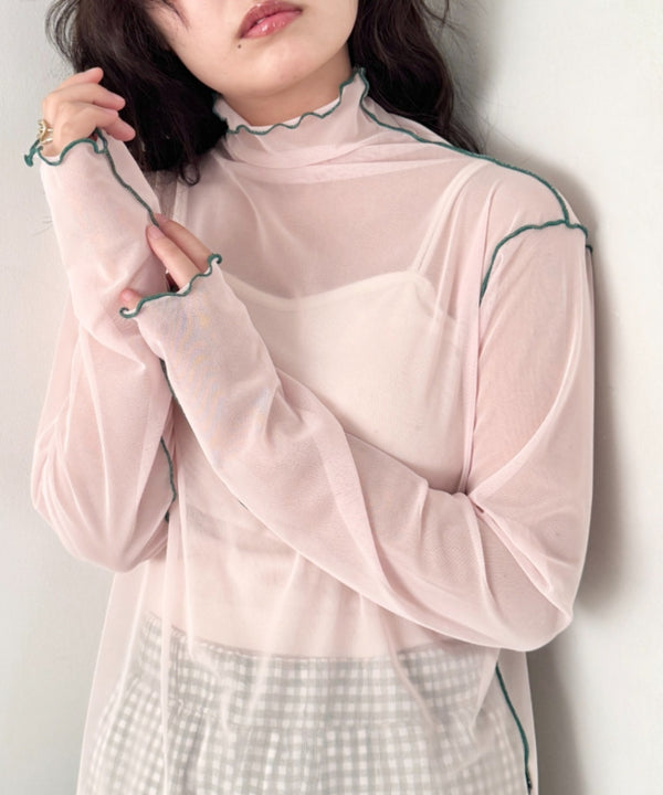 パイピングシアーハイネックトップス | SL2261020 | ライトピンク