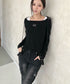 MUCENT(ムセント)/美脚 ブーツカット カーゴ フレア デニム パンツ/LUBEL BOOTS CUT CARGO DENIM PANTS | AT2261020 | ブラック