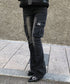 MUCENT(ムセント)/美脚 ブーツカット カーゴ フレア デニム パンツ/LUBEL BOOTS CUT CARGO DENIM PANTS | AT2261020 | ブラック