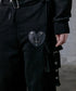 MUCENT(ムセント)/2WAY ハイウエスト ベルト付き ロング スウェットパンツ/MOLB METAL LOGO BELTED SWEAT PANTS | AT2261021 | ブラック