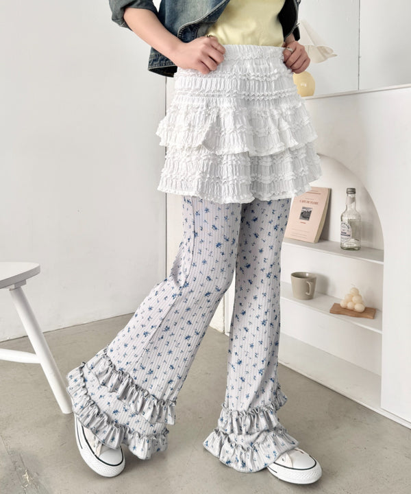 ダブルフリル花柄フレアパンツ | SL2265030 | グレー