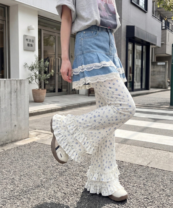 ダブルフリル花柄フレアパンツ | SL2265030 | オフホワイト
