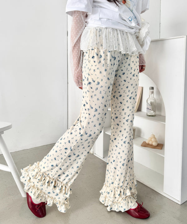ダブルフリル花柄フレアパンツ | SL2265030 | アイボリー
