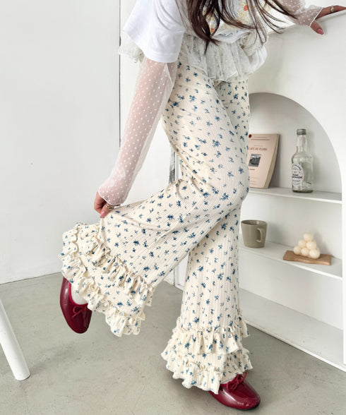 ダブルフリル花柄フレアパンツ | SL2265030 | アイボリー