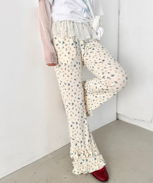 ダブルフリル花柄フレアパンツ | SL2265030 | アイボリー