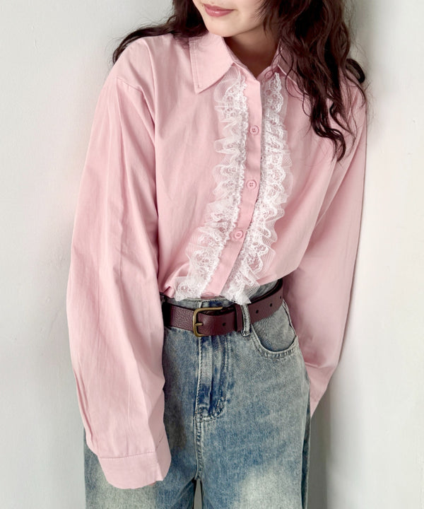 フリルレースドッキングシャツ | SL2261026 | ピンク