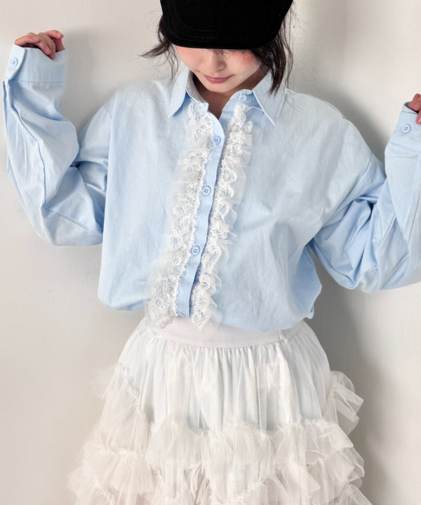 フリルレースドッキングシャツ | SL2261026 | ライトブルー
