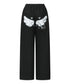 MUCENT(ムセント)/ワイド ルーズ レオパード ドット エンジェル スウェットパンツ/SAR LEOPARD SYLPH DOT ANGEL SWEAT PANTS | AT2261027 | ブラック