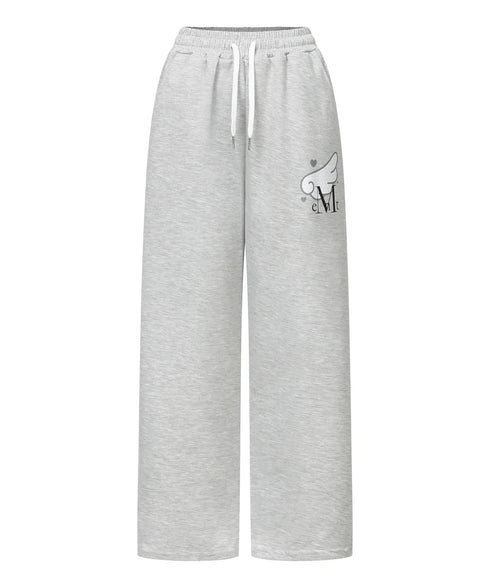 MUCENT(ムセント)/ワイド ルーズ レオパード ドット エンジェル スウェットパンツ/SAR LEOPARD SYLPH DOT ANGEL SWEAT PANTS | AT2261027 | グレー