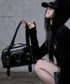 MUCENT(ムセント)/2WAY コニック メタル ロゴ スタッズ ベルト ショルダー ハンドバッグ/KONIC METAL LOGO STUD SHOULDER BAG | AT1261028 | ブラック