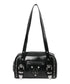 MUCENT(ムセント)/2WAY コニック メタル ロゴ スタッズ ベルト ショルダー ハンドバッグ/KONIC METAL LOGO STUD SHOULDER BAG | AT1261028 | ブラック