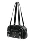 MUCENT(ムセント)/2WAY コニック メタル ロゴ スタッズ ベルト ショルダー ハンドバッグ/KONIC METAL LOGO STUD SHOULDER BAG | AT1261028 | ブラック