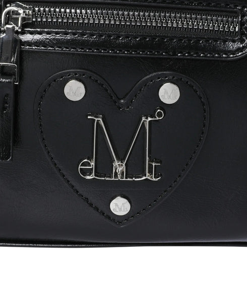 MUCENT(ムセント)/2WAY コニック メタル ロゴ スタッズ ベルト ショルダー ハンドバッグ/KONIC METAL LOGO STUD SHOULDER BAG | AT1261028 | ブラック