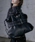 MUCENT(ムセント)/3WAY フロント ダブル ベルト レザー トート クロス ショルダーバッグ/COR FRONT DOUBLE BELTED LEATHER TOTE BAG | AT1261029 | ブラック