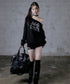 MUCENT(ムセント)/3WAY フロント ダブル ベルト レザー トート クロス ショルダーバッグ/COR FRONT DOUBLE BELTED LEATHER TOTE BAG | AT1261029 | ブラック