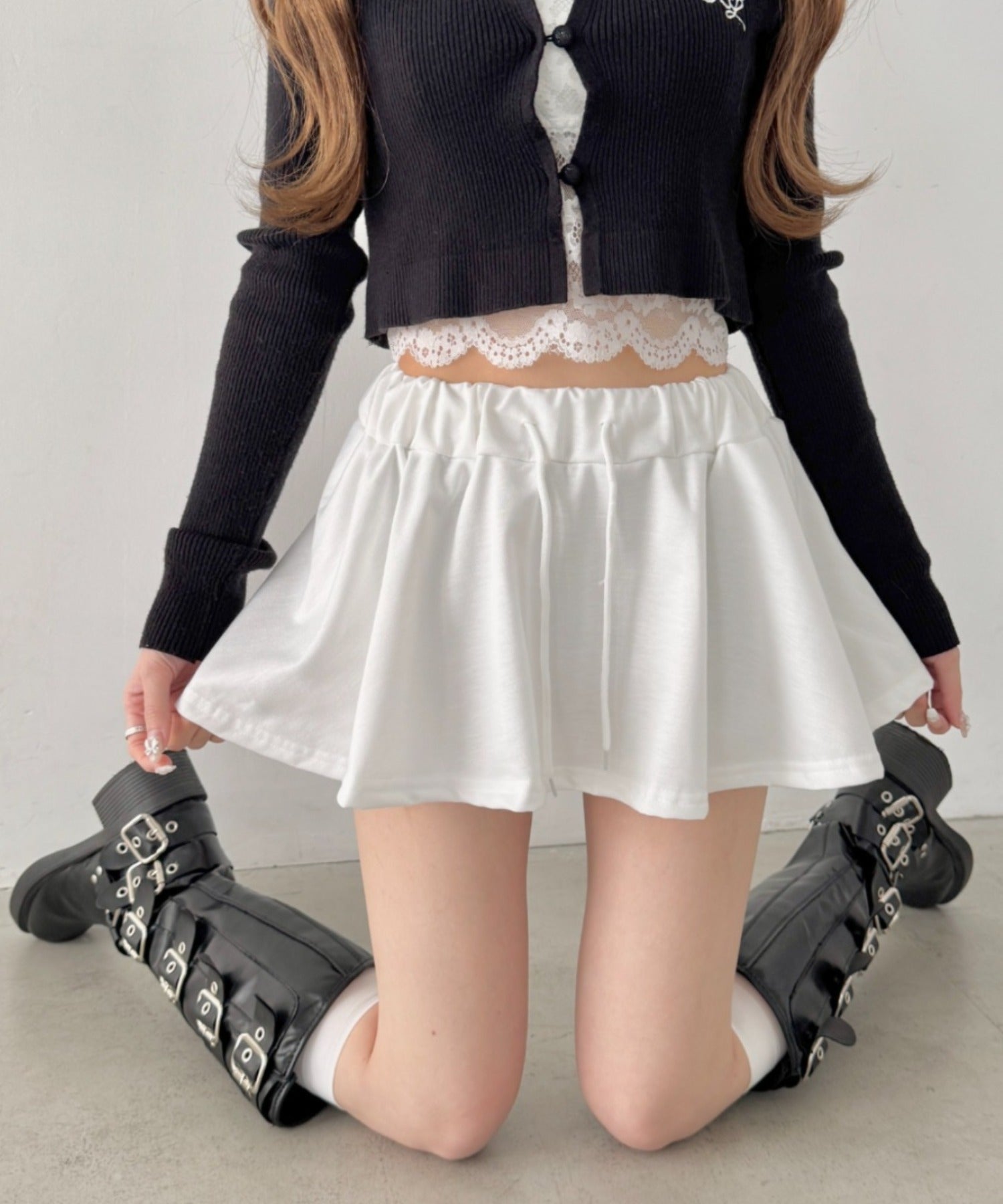 マイクロミニスカートレイヤーショートパンツ | LO2265035 | ホワイト