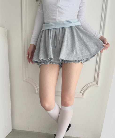 マイクロミニスカートレイヤーショートパンツ | LO2265035 | グレー