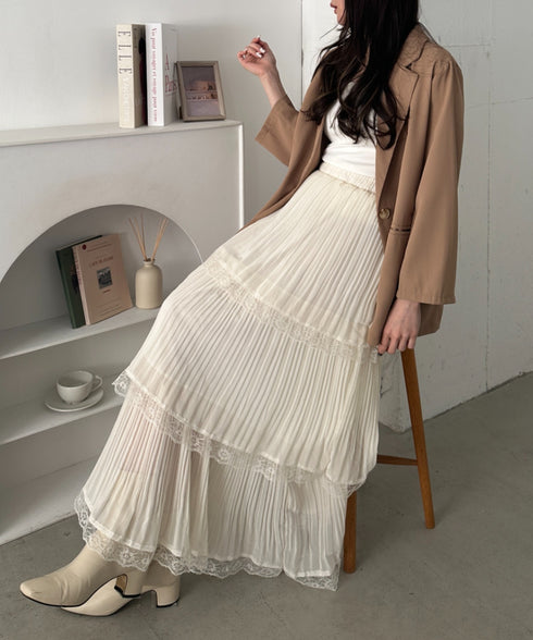 レースカンカンロングスカート | CL2265020 | アイボリー – Outfitter lab