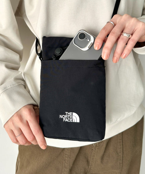 THE NORTH FACE(ザ・ノースフェイス)/ミニショルダー クロスバッグ スマホショルダー ポーチ ロゴプリント/LINDEN STRING BAG MINI | IM1261032 | ブラック