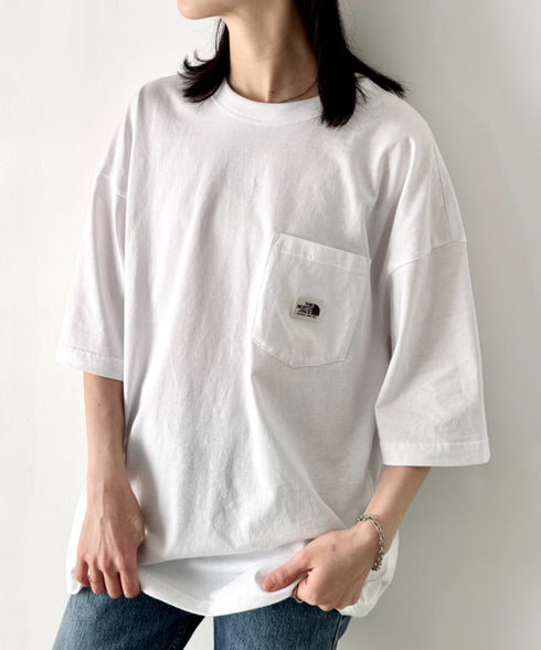 【】 THE NORTH FACE(ザ・ノースフェイス)/ルーズフィット ポケT クルーネック オーバーサイズ ユニセックス ポケット付き コットン 半袖 Tシャツ /POCKET S/S R/TEE | IM2261033 | ホワイト