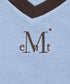 MUCENT(ムセント)/Vネック ライン クロップド ハーフ スリーブ Tシャツ/BINDING TRACK LINE HALF SLEEVE T | AT2261035 | ライトブルー