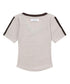MUCENT(ムセント)/Vネック ライン クロップド ハーフ スリーブ Tシャツ/BINDING TRACK LINE HALF SLEEVE T | AT2261035 | ベージュ