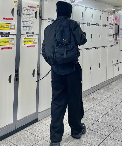 MUCENT(ムセント)/A4サイズ収納可能 ワイド ポケット ドローコード ドローストリング ナップザック リュック バックパック/NOVE WIDE POCKET BACK PACK UNISEX | AT1261036 | ブラック