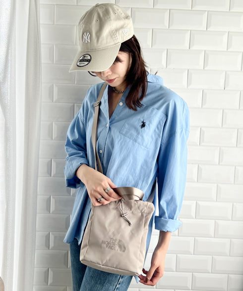 THE NORTH FACE(ザ・ノースフェイス)/ロゴプリント 軽量 巾着バッグ バケットバッグ ミニショルダーバッグ/BONNEY BUCKET BAG MINI | IM1261039 | ブラウン