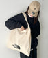 THE NORTH FACE(ザ・ノースフェイス)/A4 PC収納可能 ビッグサイズ トートバッグ コットン生地  ロゴプリント/TNF TRIG BAG | IM1261041 | クリーム