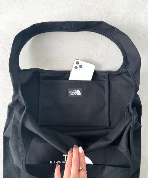 THE NORTH FACE(ザ・ノースフェイス)/A4 PC収納可能 ビッグサイズ トートバッグ コットン生地  ロゴプリント/TNF TRIG BAG | IM1261041 | ブラック