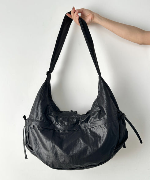 THE NORTH FACE(ザ・ノースフェイス)/軽量 大容量 シャーリング リボン ホーボーバッグ ショルダーバッグ/BONNEY SR CROSS BAG | IM1261049 | ブラック