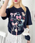 ファンシーリボンプリント半袖Tシャツ | SL2262008 | ネイビー