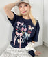ファンシーリボンプリント半袖Tシャツ | SL2262008 | ネイビー